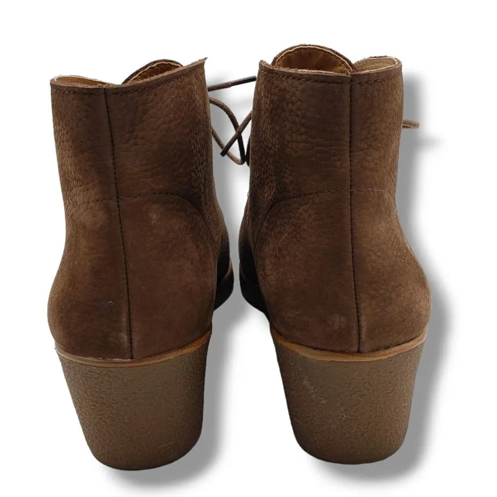 Lucky Brand Junes Wedge Boot Womens 8.5 Brown Nubuck Leather‎